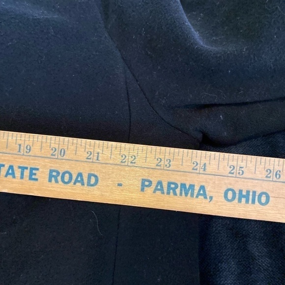 Preston & York Black 100% Wool Single Breasted Button Up Winter Coat Size 16 W - Picture 8 of 10